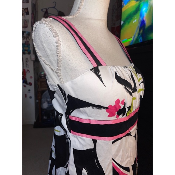 Kid’s Black & White Floral Print Beautiful R & K Tank Dress 💖 - Picture 9 of 17